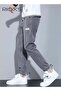 Mens Denim Pants, Elastic Waist Downstring Pants For Men, Stylish Versatile Jeans With 4 Pockets, Fa - 2