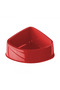 Corner Pet Bowl L Red – Space-Saving Triangular Cat & Dog Feeding Dish (24×18.5×9 cm, 700g Capacity)
