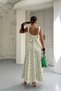 Women's Beige Back Tie Detailed Floral Patterned Stylish Summer Dress - 2
