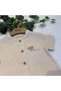 Boy's Muslin Shorts Overalls - Gots Certified Organic Cotton - Beige