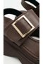 High Platform Wedge Heel Double Ribbon Buckle Detailed Skin Summer Women's Sandals Shoes - 4
