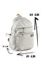 Small Size Lightweight Water-Resistant Parachute Fabric Daily Multi-Pocket Women's Backpack Stone / Beige 1206 - 2