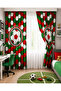 Green Red Fan Children's Room Double Winged Background Curtain