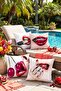 Red Lipstick Patterned 4-Piece Throw Pillow Cover Set
