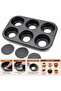 6-Cup Nonstick Muffins, Cupcakes & Mini Cheese cake Pan– Removable Bottoms, Oven-Safe, Dishwasher-Safe - 2