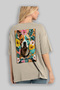 For Dog Lovers 9 Beige Oversize T-Shirt with Dog Print on the Back 100% Cotton Unisex Dog Lover Premium Design - 3