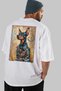 For Dog Lovers 25 White Oversize T-Shirt with Dog Print on the Back 100% Cotton Unisex Dog Lover Premium Design - 7