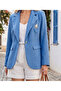 Broş Detaylı Sofia Keten Blazer Ceket - 2