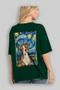 For Dog Lovers 48 Back Dogs Printed Green Oversize T-Shirt 100% Cotton Unisex Dog Lover Premium Design - 4