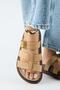 Borde Women's Genuine Leather Scarf and Buckle Nubuck Tan Slippers - 6
