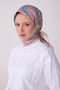 Twill Silk Scarf Lilac, Cream