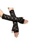 Long Elegant Lace Gloves Fingerless Black 35 cm Bsk2026 - 2