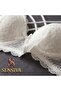 Bra with Crossed Straps, Padded Satin, Comfortable Single Bra - 3