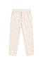 1019 Women's 100% Cotton Gabardine Elastic Waist Carrot Cut Trousers Beige - 2