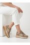 Women's Beige Genuine Leather Orthopedic Sole Casual Sneaker Shoes - 3