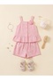 Baby Girl Muslin Fabric Shorts Summer 2-Piece Top and Bottom Set
