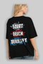 Squat Bench Deadlift 4 Oversized Back Printed Black T-Shirt 100% Cotton Streetwear Premium Comfortable Fit - 4