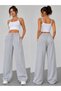 Double Black and Gray Wide-Leg Sweatpants Set - at Home, Sports, and Outdoors - 6