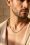 Steel Italian Round Snake Necklace 1 mm Black Color |   Anti-Tarnish, Men'S, 2-Year Warranty