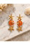 Sea Star and Seashell Figured Stone Detailed Dangle Earrings - 4