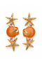 Sea Star and Seashell Figured Stone Detailed Dangle Earrings - 8