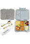 6 & 4 Convertible Bento Lunch Box - Glitter Ivory