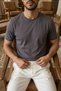 Men's Regular Fit High Quality 100% Cotton Anthracite Basic T-Shirt 24/1 - 3