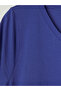 Lcwaikiki Curve Blue Plus Size V-Neck Layered Dress - 6