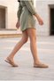Women's Blunt Toe Hand Knitted Mary Jane Strappy Daily Ballerinas Zelna Taba - 2