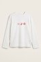 Women's Long Sleeve T-Shirt Coral Breeze Printed White – Stretchy Fabric, Comfortable Fit, Crew Neck