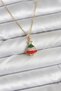 316L Steel Chain Gold Ren Pine Tree Model Zircon Stone Christmas Themed Women's Necklace Non-Tarnish Stainless Anti-Allergic