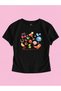Women's Fruit Festival Printed Crew Neck Tight Crop Tshirt - 2