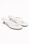 Nora Short Flip-Flop Women's Slippers with Nut Heel - White
