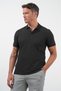 Black Polo Collar Short Sleeve Pocket Comfort Fit Cotton T-Shirt 1011260155 - 3