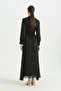 Kuşağı Cross-Tie Dress with Stone Accessories - Black - 4