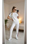 Women's colorful striped crew neck short sleeve top and pocketed modal pant set - 4