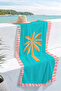 Palm Tropical Turquoise Beach Towel - Striped Summer Pool Sea Bath Quick Dry Beach Cover - 7
