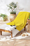Yellow Kids Beach Towel with Cat Figure - Cute Minimalist White Kids Quick-Dry Microfiber Towel - 7