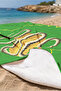 Green Beach Towel with Snake Figure - Bohemian Vintage Nature-Themed Quick-Dry Microfiber Towel - 5