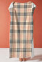 Plaid Striped Beige Beach Towel - Modern Classic Black Red Sand-Repellent Beach Cover-Up - 4