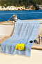Striped Marine Beach Towel - Navy Blue White Minimalist Pool Sea Bath Quick Drying Beach Cover