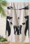 Lonely Penguin Minimalist Black and White Beach Towel - Monochrome Polar Art Bath Seaside Cover - 4
