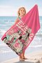 Anime Motorcycle Scooter Girl Beach Towel - Pink Japanese Pop Art Quick Dry Microfiber Towel Coverlet