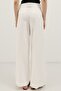 Ecru Wide Leg Pleated Trousers - 4