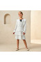 Round Neck Long Sleeves Dress with Bow Accent