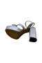 Women's Thick Platform Heel Glittery Stone Evening Dress Summer Shoes - 5