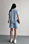 Women's Modal Fabric Shorts Comfortable Cut Casual Two-Piece Set Blue 3202 - 3