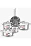Classique Deluxe 9 Piece Stainless Steel Cookware Set | 2 L, 3.6 L, 3.8 L & 5.5 L Casseroles