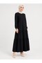 Women's Black and White Stripe Detailed Hijab Dress (S/M/L/Xl) - 3