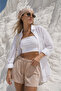 Women's Powder Cotton High Waist Mini Shorts - 3